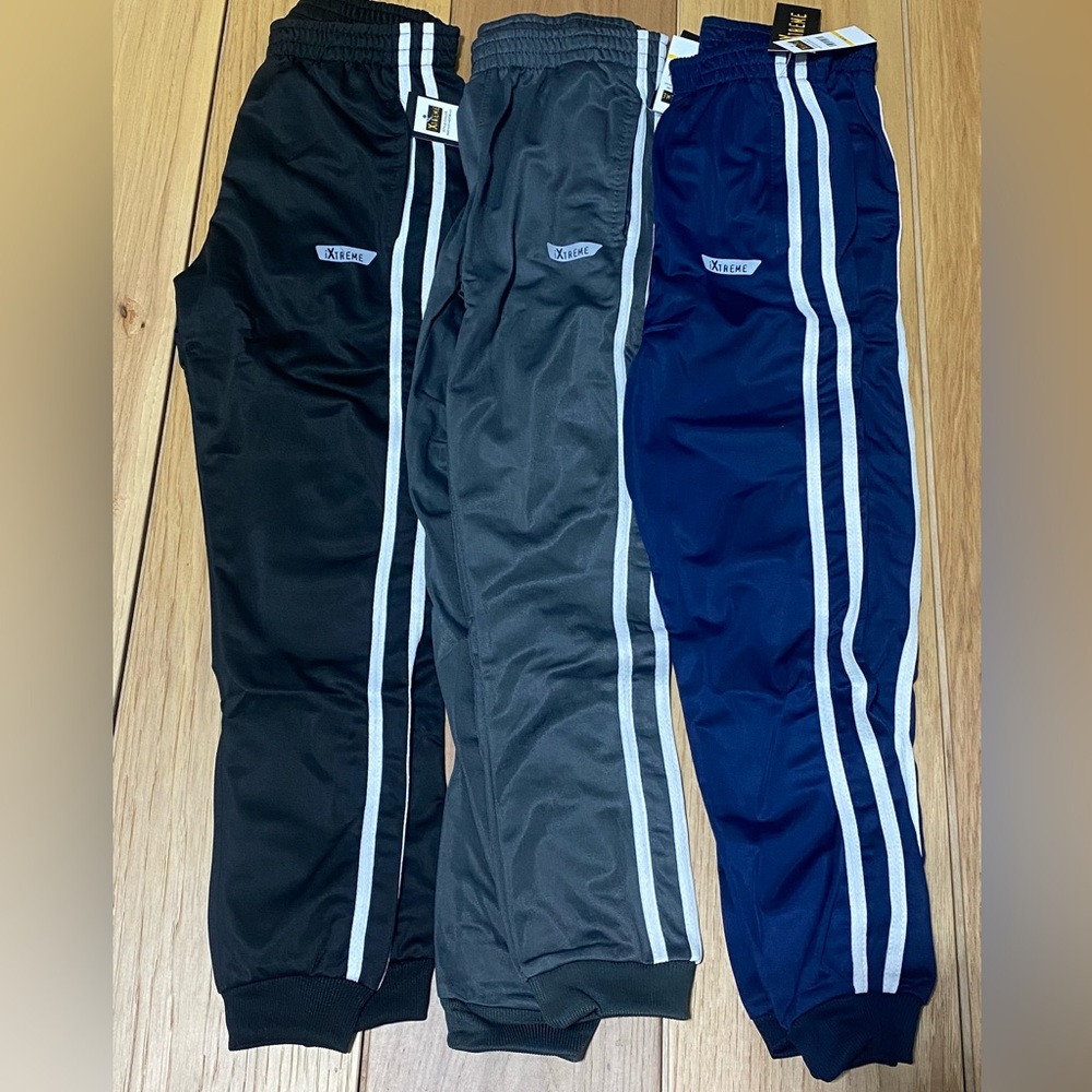 iXtreme Active Performance Tricot Jogger Pants 3 PACK Boys Sz 8 Black Navy Black